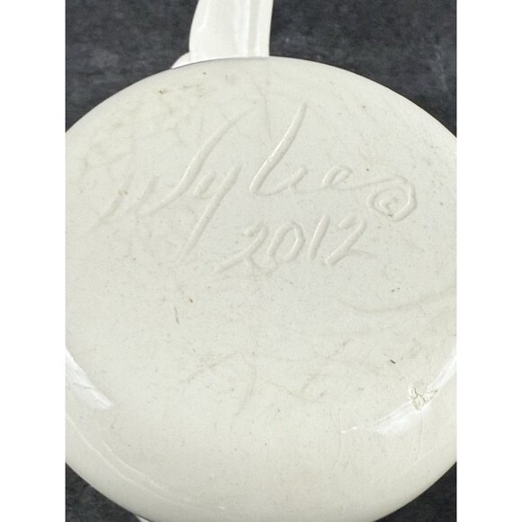 Doug Wylie Signed Whale Tail Handle Glazed Pottery Mug 2012 - Picture 4 of 7